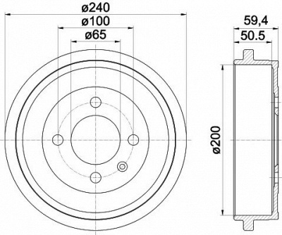 HELLA PAGID 8dt355301571 -  Тормозной барабан